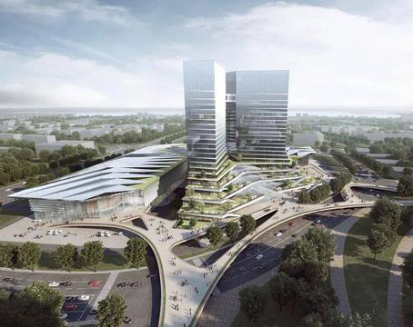 世界頂尖科學家論壇會址項目會議中心鋼結構順利封頂