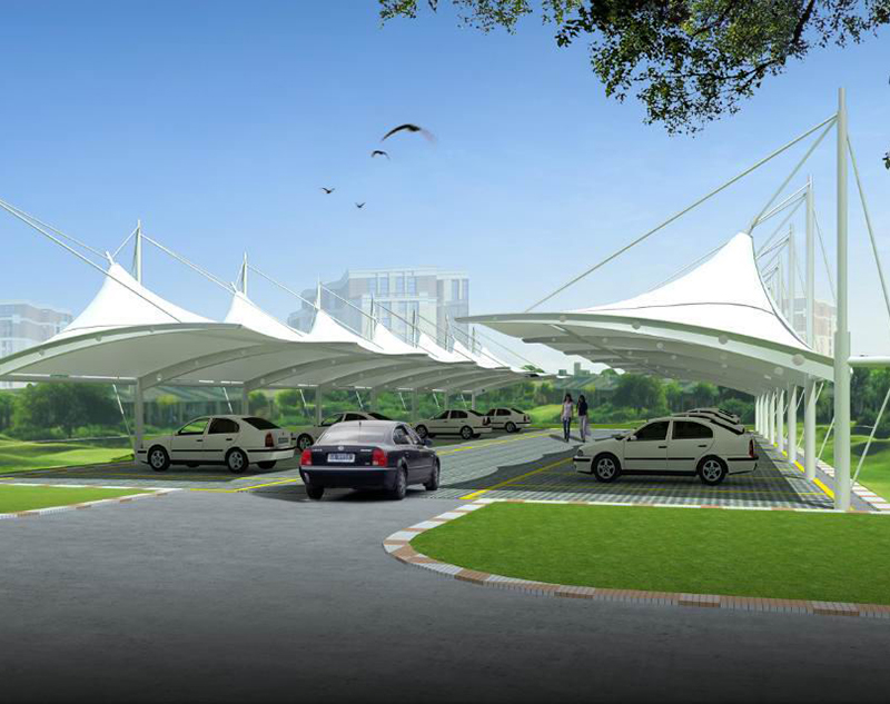 張拉膜自行車棚的總體結構設計
